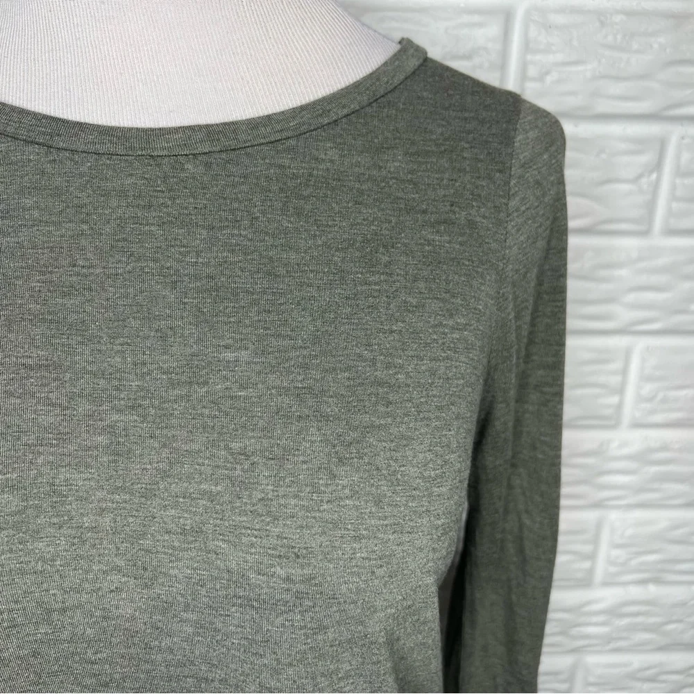 J CREW Gray Long Sleeve Stretch Suiting Crew Tee E4357 Women's Size S